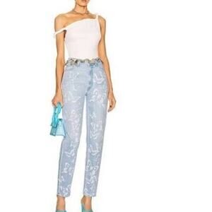 MOTHER SNACKS High Waisted Twizzy Skimp Bread & Butterfly Jeans Size 27 NWT